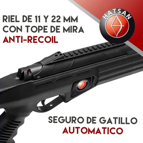 Imagen 5 de 10 de Rifle Nitro Piston Hatsan Airtact Tactico 800fps Silenciador