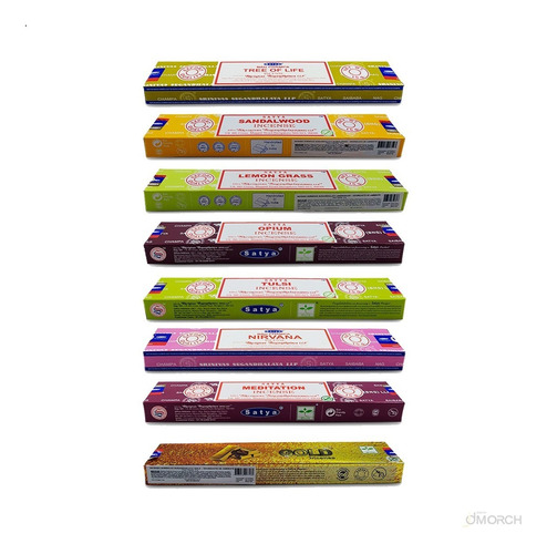 Imagem 3 de 10 de Incenso Nag Champa Satya Aromas Mx 12cx D15gr+brinde-full