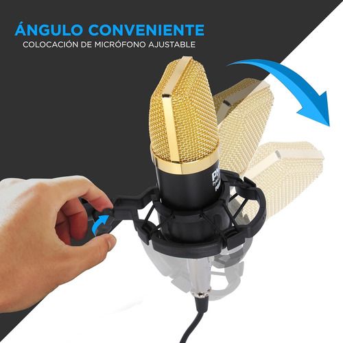 Microfono Pyle Pdmic71 Condensador Cardioide Dorado