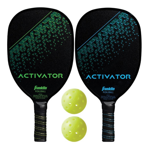 Set De Raquetas Y Pelotas De Pickleball Azul/verde (par)