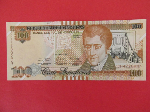 Billete Banco Central De Honduras 100 Lempiras 2014 Unc