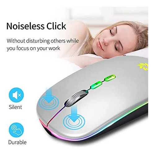 Mouse Kbcase Inalambrico Led/plateado