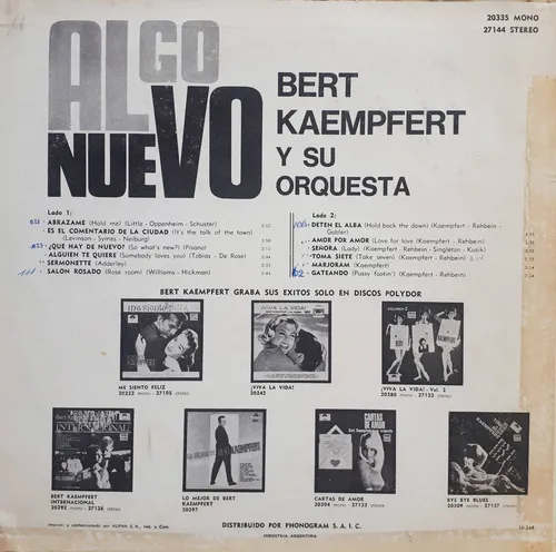 Bert Kaempfert - Algo Nuevo (2) Lp (Usado)