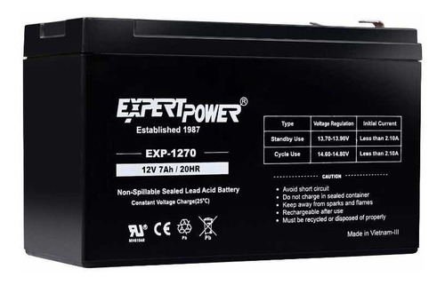 Baterías De 12 Volts Expertpower 12v 7ah 20hr