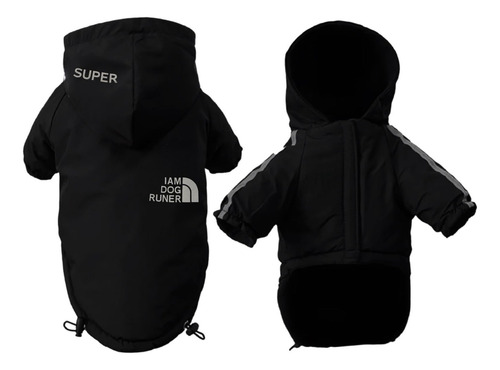 Abrigo Ropa Para Mascotas Perro Gato Polar Impermeable Negro