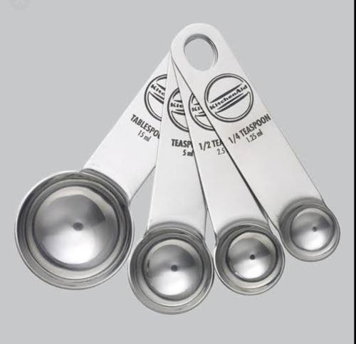 Cucharas Medidoras Kitchenaid Acero Inoxidable 4 Piezas Taza Color Gris