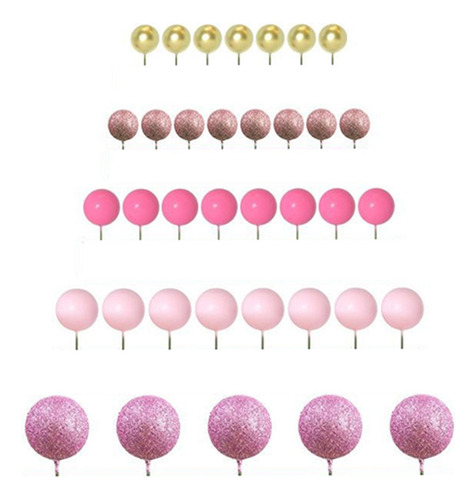 50 Piezas De Topper Bolas De Topper Mini Decoración De