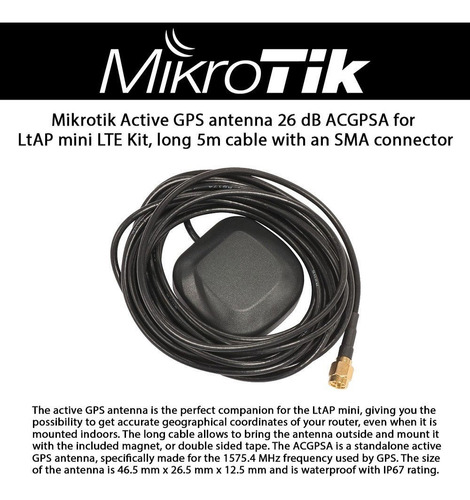 Imagen 2 de 5 de Gps Para Antena Ltap Mini Lte Kit Mikrotik Acgpsa Sma 5 Mts