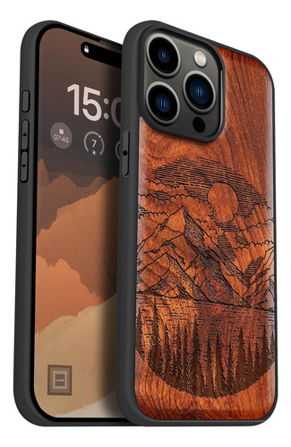 Funda Para iPhone 15 Pro Max 6.7 Pulgadas Madera Y Tpu - Aw