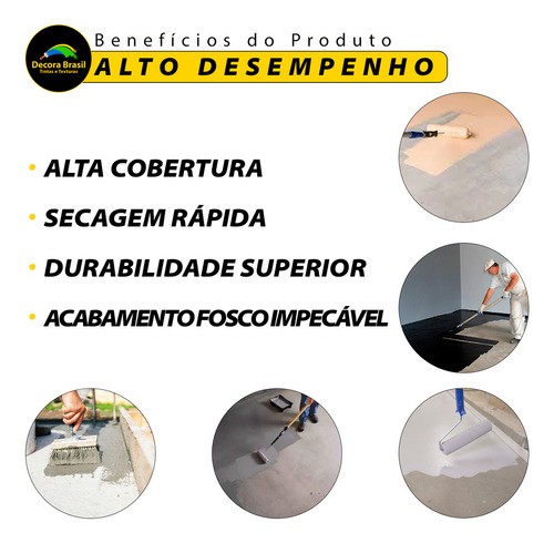 Tinta Piso Premium A Base D'água Decora Brasil 800 Ml Acabamento Fosco Cor Cinza