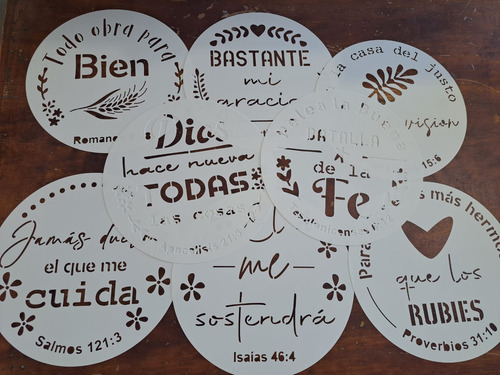 Kit X 8 Stencil Frases Judías Versículo Hebreo Noreste Ideas