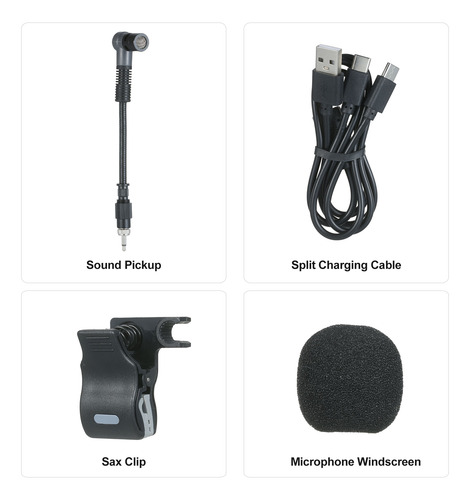 Micrófono Inalámbrico Sax, Sistema Uhf Para Saxofón, Tft Dig