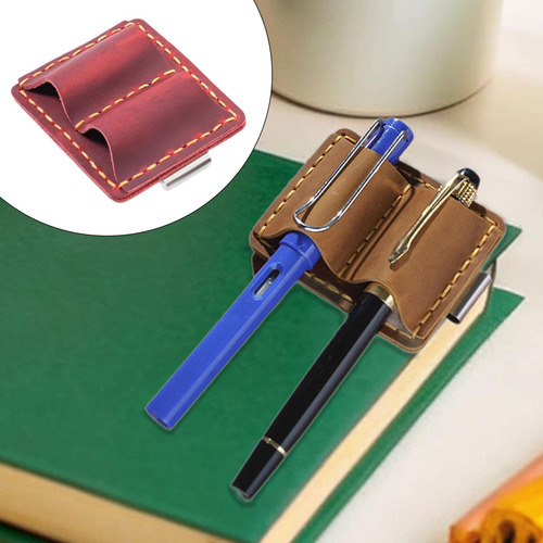 Portalápices Para Cuaderno, Clip Con Clip De Metal, Rojo