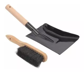 Aboniris Coal Shovel And Hearth Brush Set Made Of Natural Wo