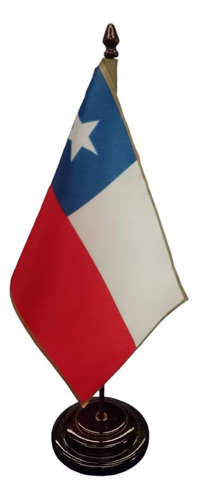 Mástil Escritorio Madera-bandera Chile  Calidad Premium