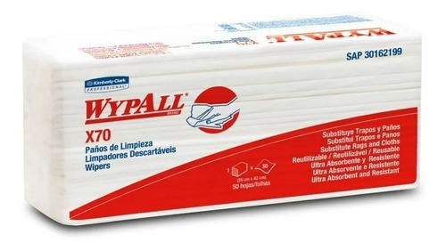 Pano De Limpeza Pesada Ultra Absorvente Wypall X70 50 Und