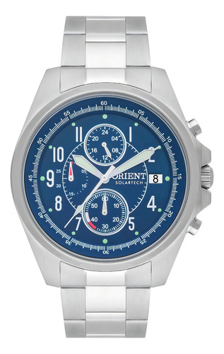 Relógio Orient Masculino Cronógrafo Prata 42mm
