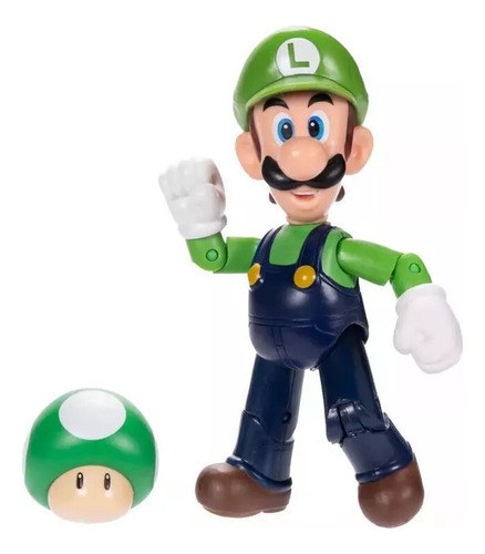 Genial Figura Luigi Con 1 Up De Super Mario Bros Jakks