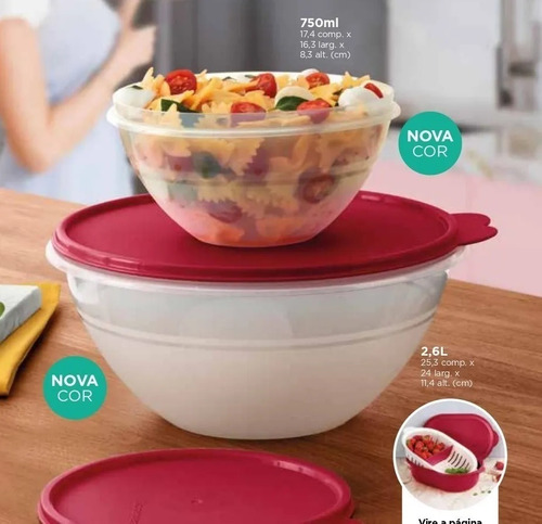 Tupperware Tigela Maravilhosa 2,6 L Pote Servir E Armazenar