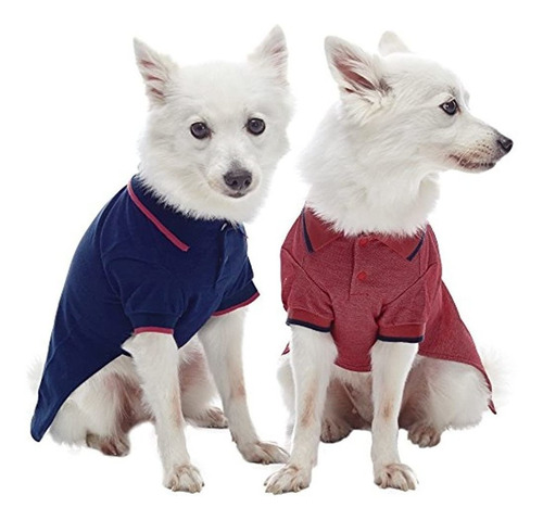 Blueberry Pet Pack De 2 Camisetas De Polo Para Perro Con Mez