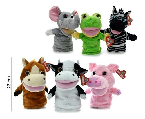 Imagen 6 de 6 de Títere De Mano Animales Varios 22 Cm Phi Phi Toys
