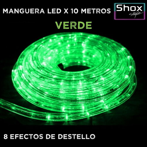 Imagen 2 de 8 de Manguera Luces 10 Metros Led Exterior 8 Efectos Varios Color