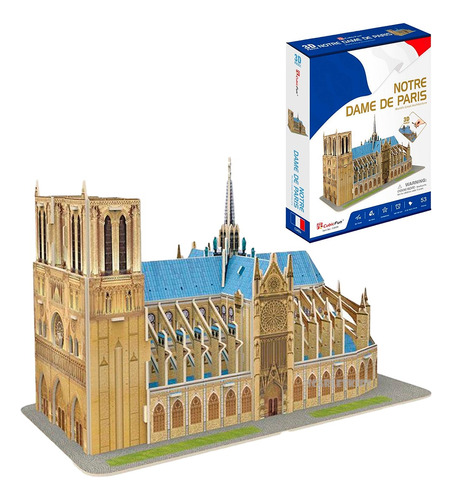 Notre Dame Puzzle 3d 53 Pzas Rompecabezas Francia Cubic Fun