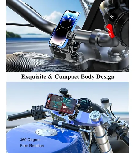 Soporte Teléfono Motocicleta Antivibración Y Antirrobo