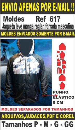 Imagem 1 de 1 de Moldes De Kbravento Raglan Com Recorte Na Frente