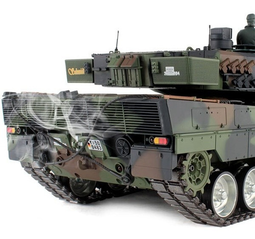 Tanque Rc Henglong Leopard 2a6 1/16 Humo Airsoft 6mm Sonido