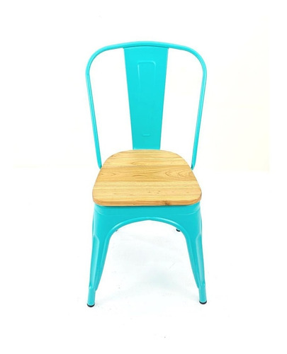 Silla Tolix Asiento Madera Variedad Colores, Tendencia Home