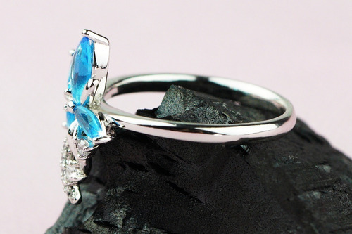 Imagen 3 de 10 de Anillos Compromiso Oro 18k Regalo Mama Dama Orquidea Calidad