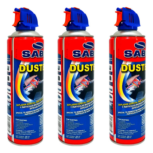 Aire Comprimido Duster Limpieza Pc Mantenimiento 590ml 3 Pzs