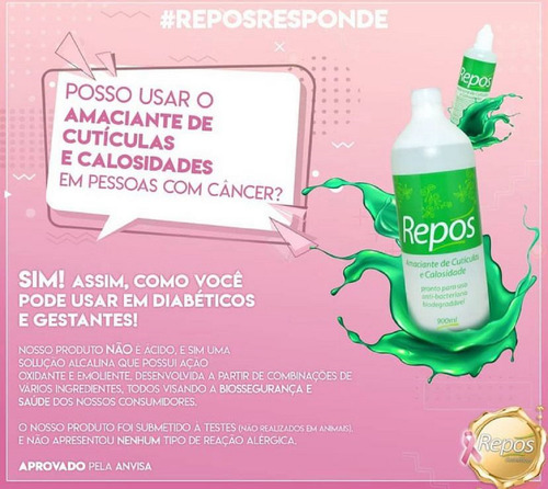 Amaciante Amolecedor Removedor De Unha Cutícula 500ml Repós