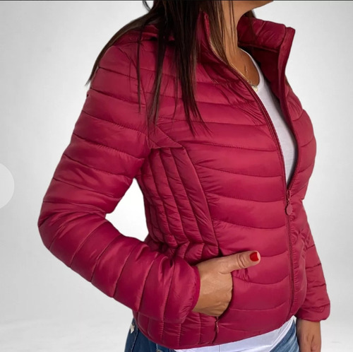 Campera Inflable Mujer Dama Con Piel  Impermeable  Capucha