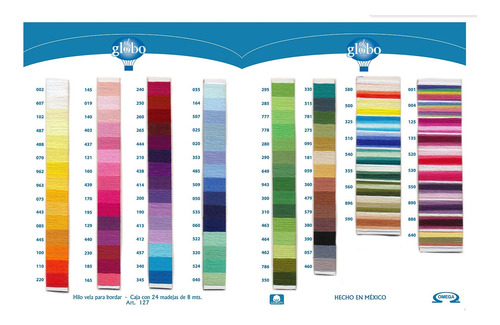 220 Madejas Hilo Para Bordar El Globo Algodón, Elige Colores