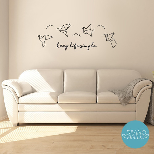 Imagen 2 de 3 de Vinilo De Pared Origami Con Frase