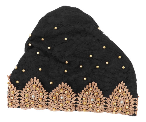 Elegante Turbante Musulmán Con Estampado De Cabeza Negra Par