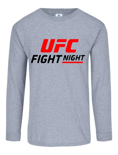 Camiseta Manga Larga Ufc Fight Night Gris