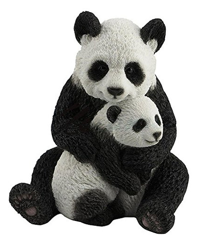 Escultura De Madre Panda Abrazando Cachorro