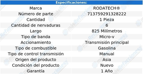 Banda Accesorios Micro-v T/principal Civic L4 1.8l Std 12-15
