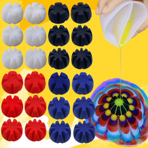 6 Piezas De Modelos De Silicona Con Base De Flores Para