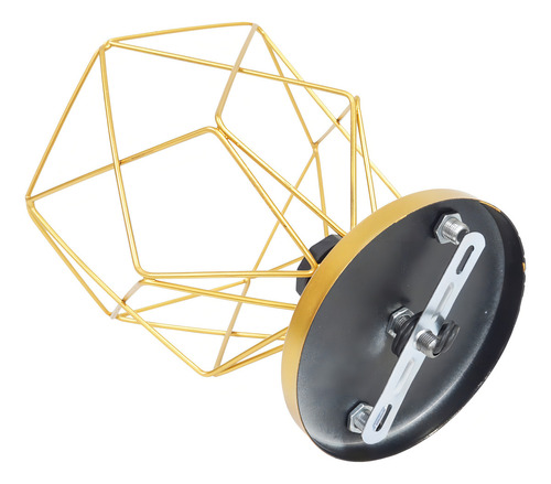 Lámpara LED industrial tipo candelabro Plafon Aramado, copa retro, color dorado