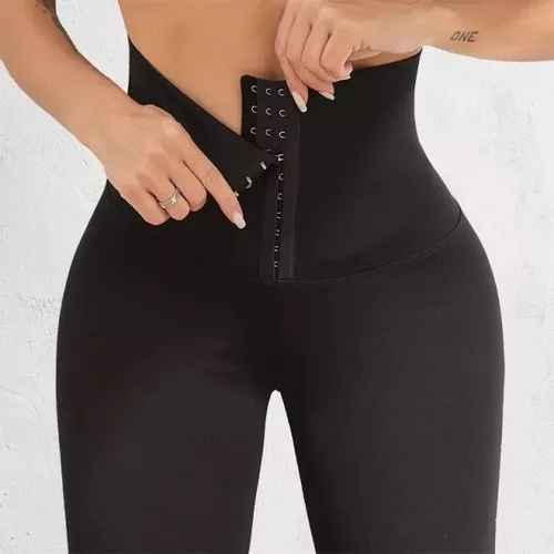 Leggings Faja Con 3 Hileras De Broches Deportivos Reductora