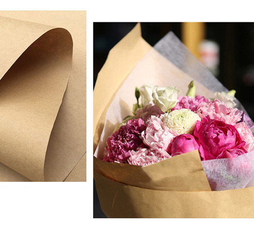 Papel Para Envolver Regalos Con Flores, 50 Hojas