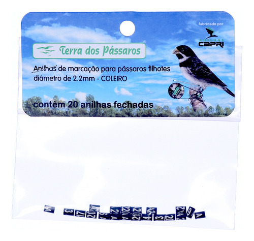 Anilhas Fechadas Marcação - 2.2 Mm - Coleiro - 20 Un - Preta
