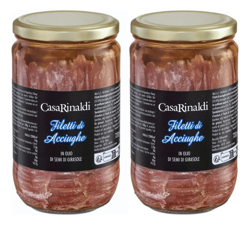 2 Pack Filete Anchoa En Aceite Casa Rinaldi 720 Grs Italia