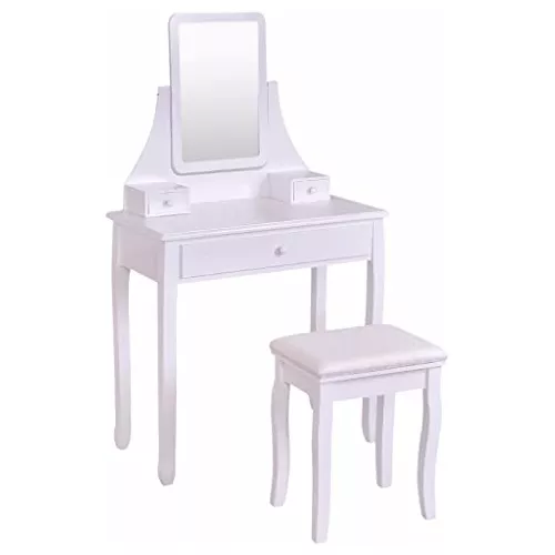 Mesa de tocador, pequeña tocador de maquillaje, simple mesa de consola  pequeña, escritorio blanco pequeño, mesa de tocador pequeña para  dormitorio, – Yaxa Colombia