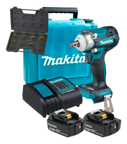 Chave De Impacto 1/2 18v Dtw300 Makita 2 Bat 5a + Jog Soq