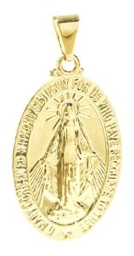 Colgante Virgen Milagrosa Grande Oro Laminado 18k